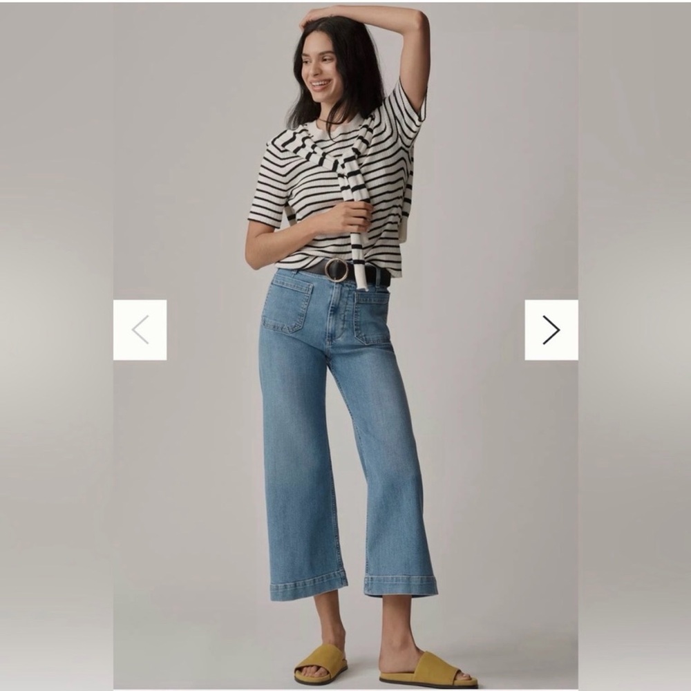 Anthropologie Maeve The Colette crop wide-leg jeans 25